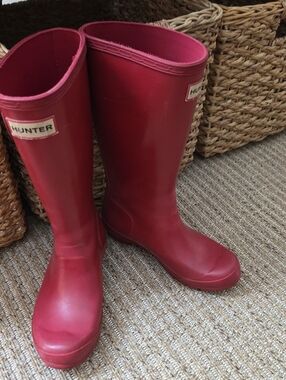 Hunter Original Kids Red Rain Boots Size US 4 Girls 3 Boys  Waterproof